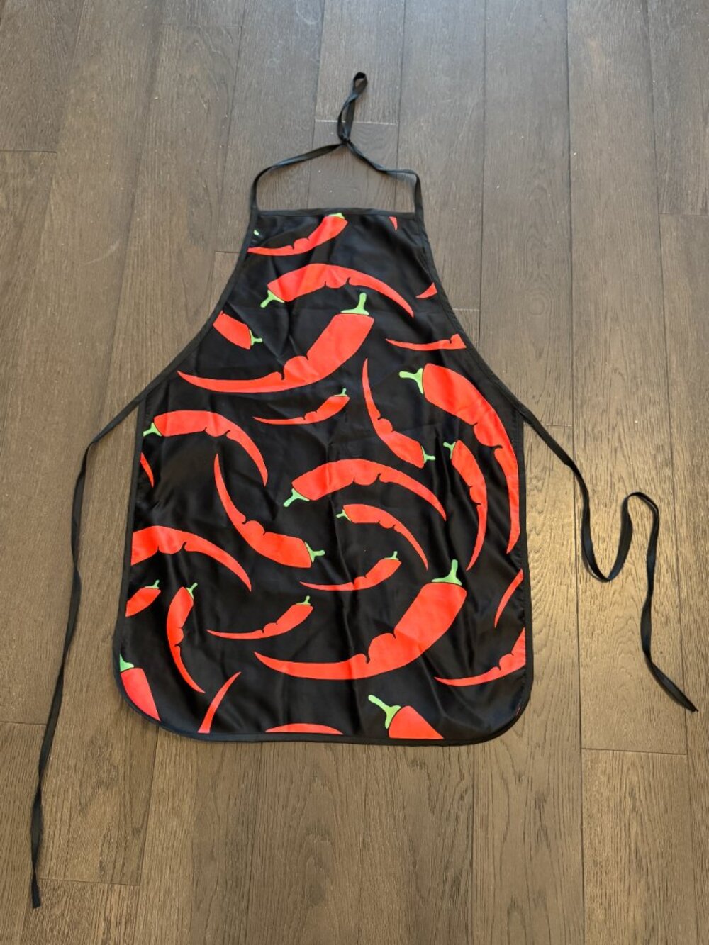 Bib Apron BBQ Kitchen Red Hot Chili Peppers One size Black and Red